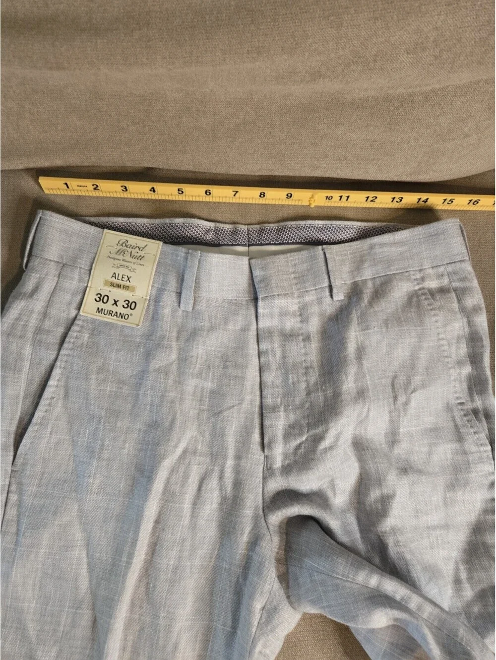 Murano Baird McNutt 100% Linen Pants Men's 30x30 Alex Slim Fit NWT